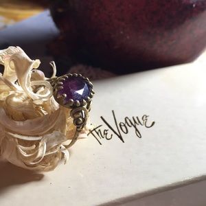 Antique Gold Amethyst Ring sz5
